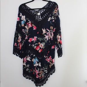 Floral beach coverup